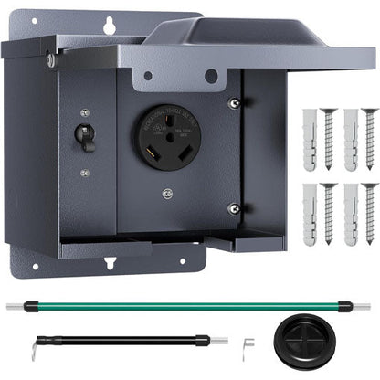 30 Amp RV Power Outlet Box with Breaker