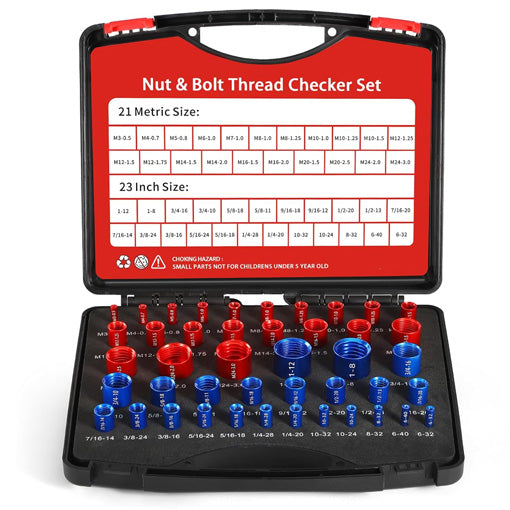 Male/Female Thread Gauge, Nut and Bolt Thread Checker
