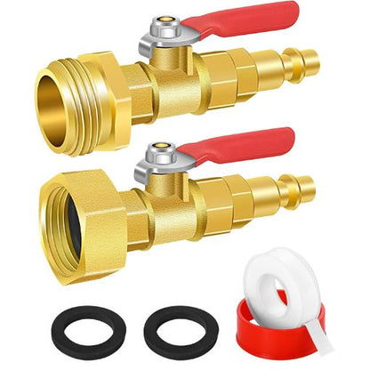 RV Winterize Blowout Adapter with Shut-off Valve Kit