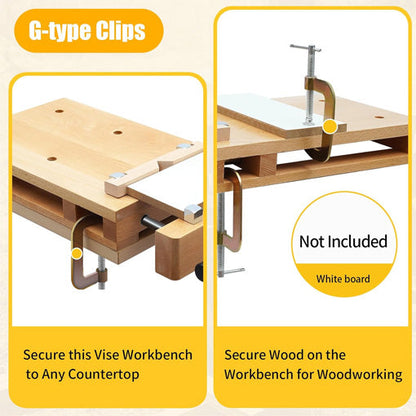Hard Wood Workbench Desktop Woodworking Vise