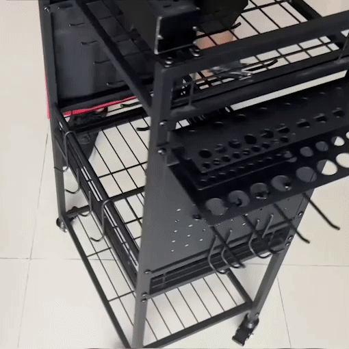 Power Tool Organizer Cart with 20A Power Strip