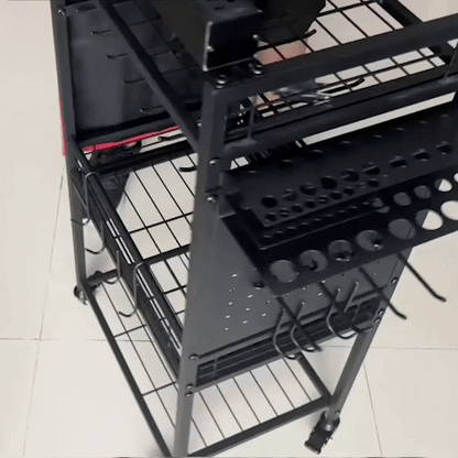 Power Tool Organizer Cart with 20A Power Strip