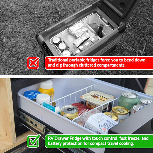RV Car Portable Drawer Fridge