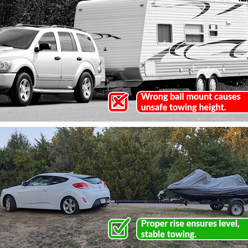 5-inch Rise Class 2 Trailer Hitch Ball Mount