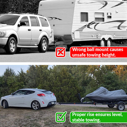 5-inch Rise Class 2 Trailer Hitch Ball Mount