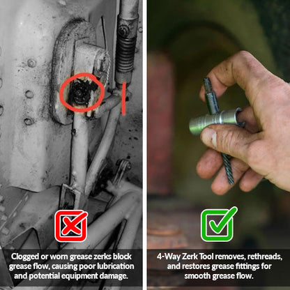 4 Way Zerk Grease Fittings Removal Tool