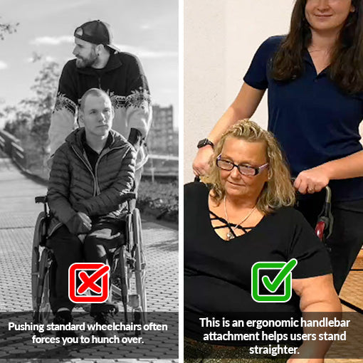 Ergonomic Wheelchair Handle Attachment
