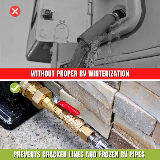 RV Winterize Blowout Adapter with Shut-off Valve Kit