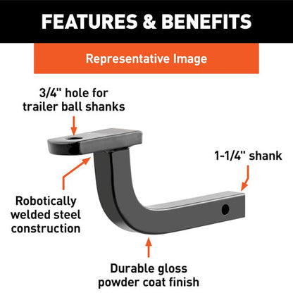 5-inch Rise Class 2 Trailer Hitch Ball Mount