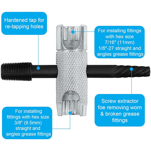 4 Way Zerk Grease Fittings Removal Tool