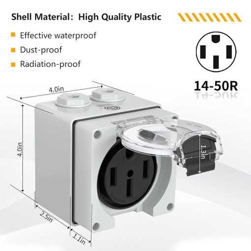 Weatheproof RV Power Outlet Box