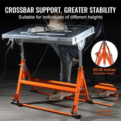 Adjustable Welding Table with Wheels