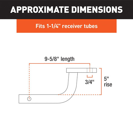 5-inch Rise Class 2 Trailer Hitch Ball Mount