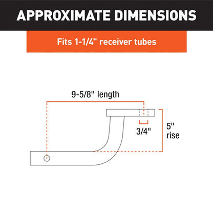 5-inch Rise Class 2 Trailer Hitch Ball Mount