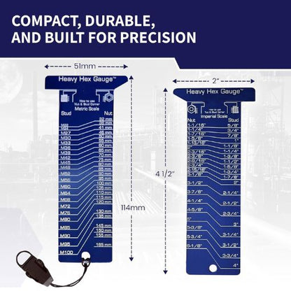 Nut & Bolt Size Measurement Pocket Tool