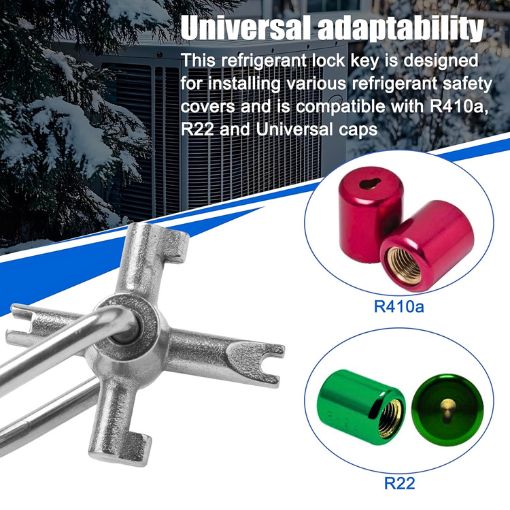 Universal HVAC Refrigerant Locking Cap Key