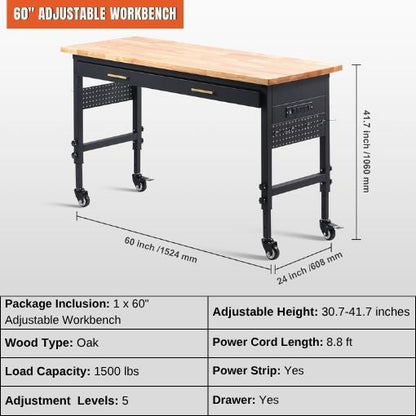 60" Adjustable Workbench