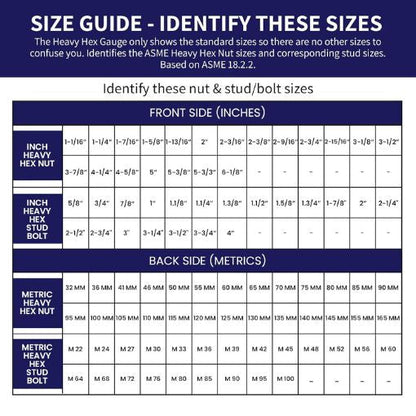 Nut & Bolt Size Measurement Pocket Tool