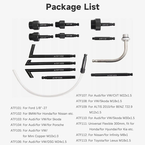 ATF Filling Adapters Set