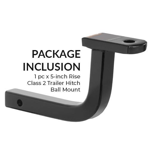 5-inch Rise Class 2 Trailer Hitch Ball Mount