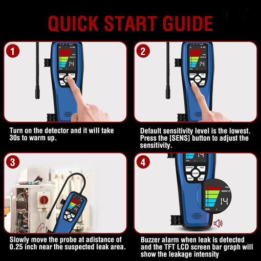 Rechargeable HVAC Refrigerant Leak Detector